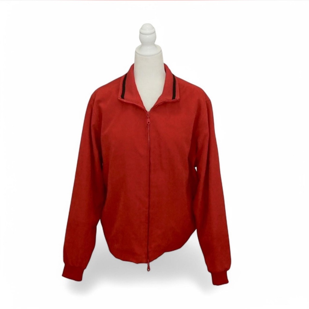 💜 VINTAGE MONTEREY CLUB Red Double Zipper Lightweight Jacket (L)